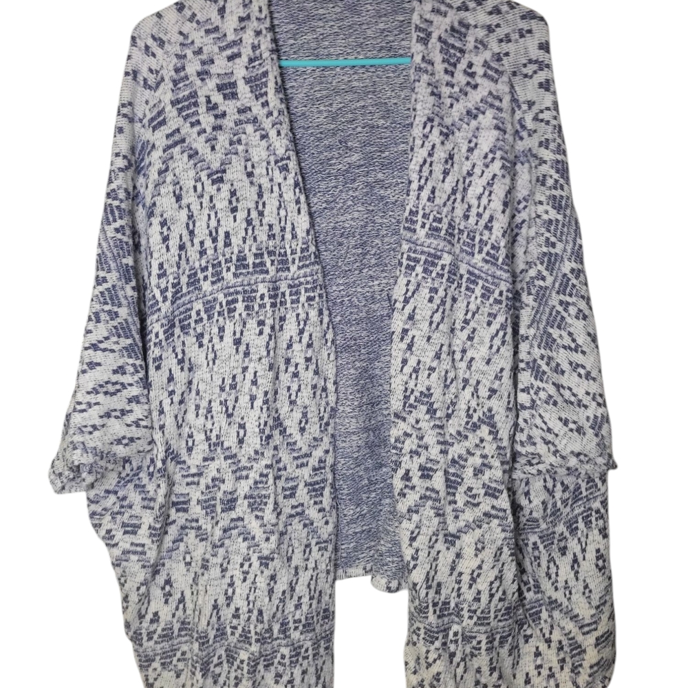 H&M Divided Women's Aztec Printed Oversized Open Front Short Sleeve Kimono, Sz L